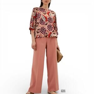 Summum Amsterdam Floral Blouse Balloon Sleeve Elastic Hem EU 38 US 8